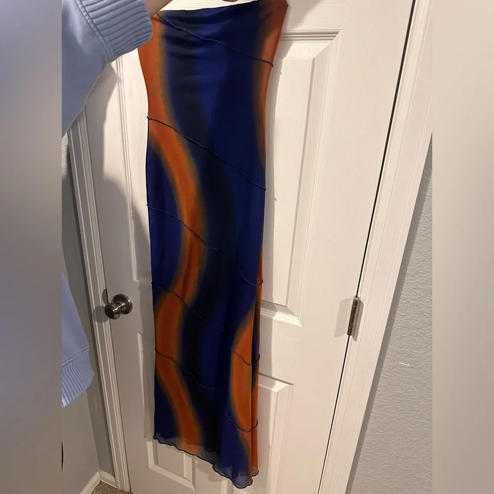 Princess Polly Luela Maxi Dress Multi Orange/Blue Size 2 Worn Once - Picture 4 of 6